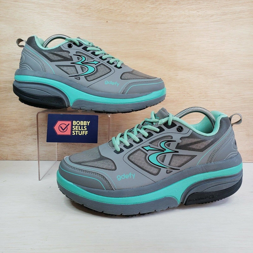 Gdefy Gravity Defyer Women's Ion Athletic Shoes Gray/Aqua Size 10.5